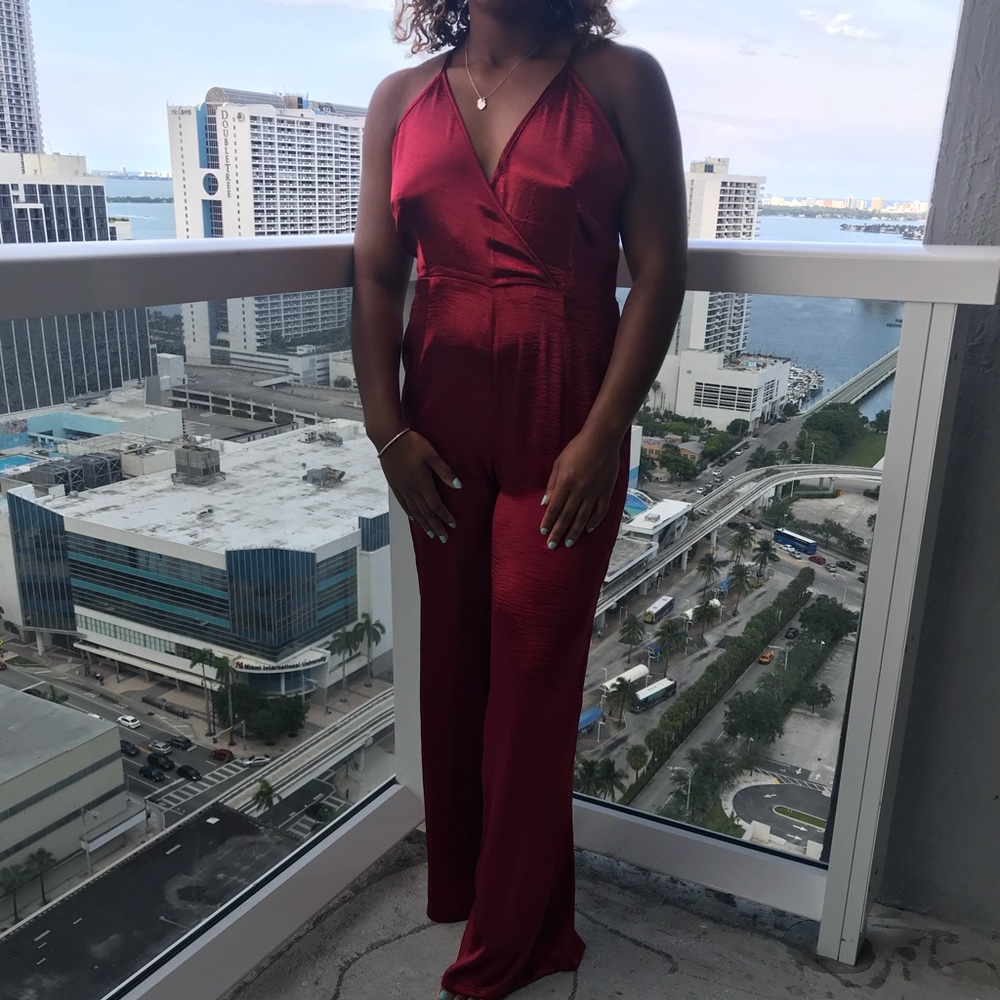 Wine colored jumpsuit